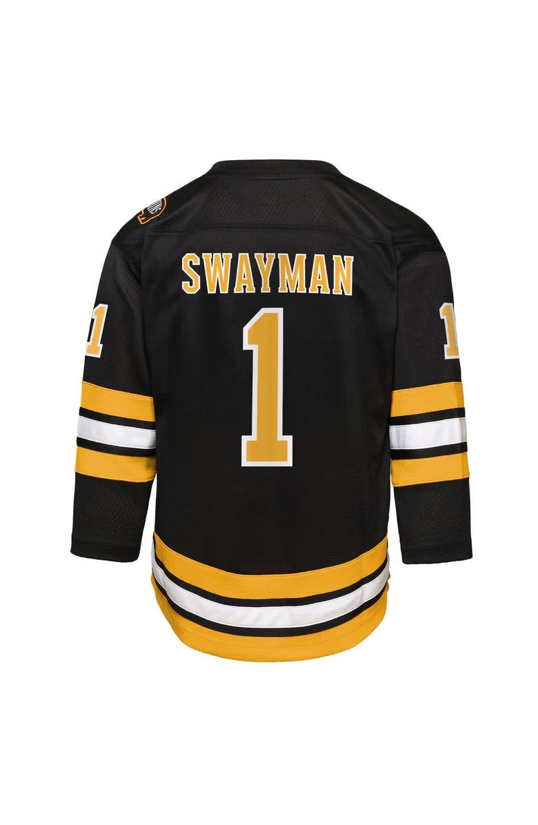 Outerstuff Youth Outerstuff Jeremy Swayman Black Boston Bruins Home Replica Jersey, Alternate, color, Black