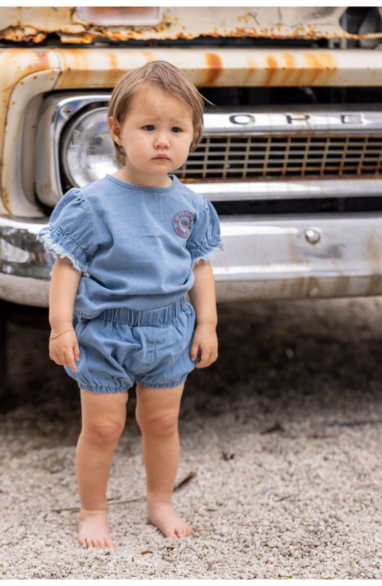 Pouf Denim Girl Set for Infant, Alternate, color, Blue