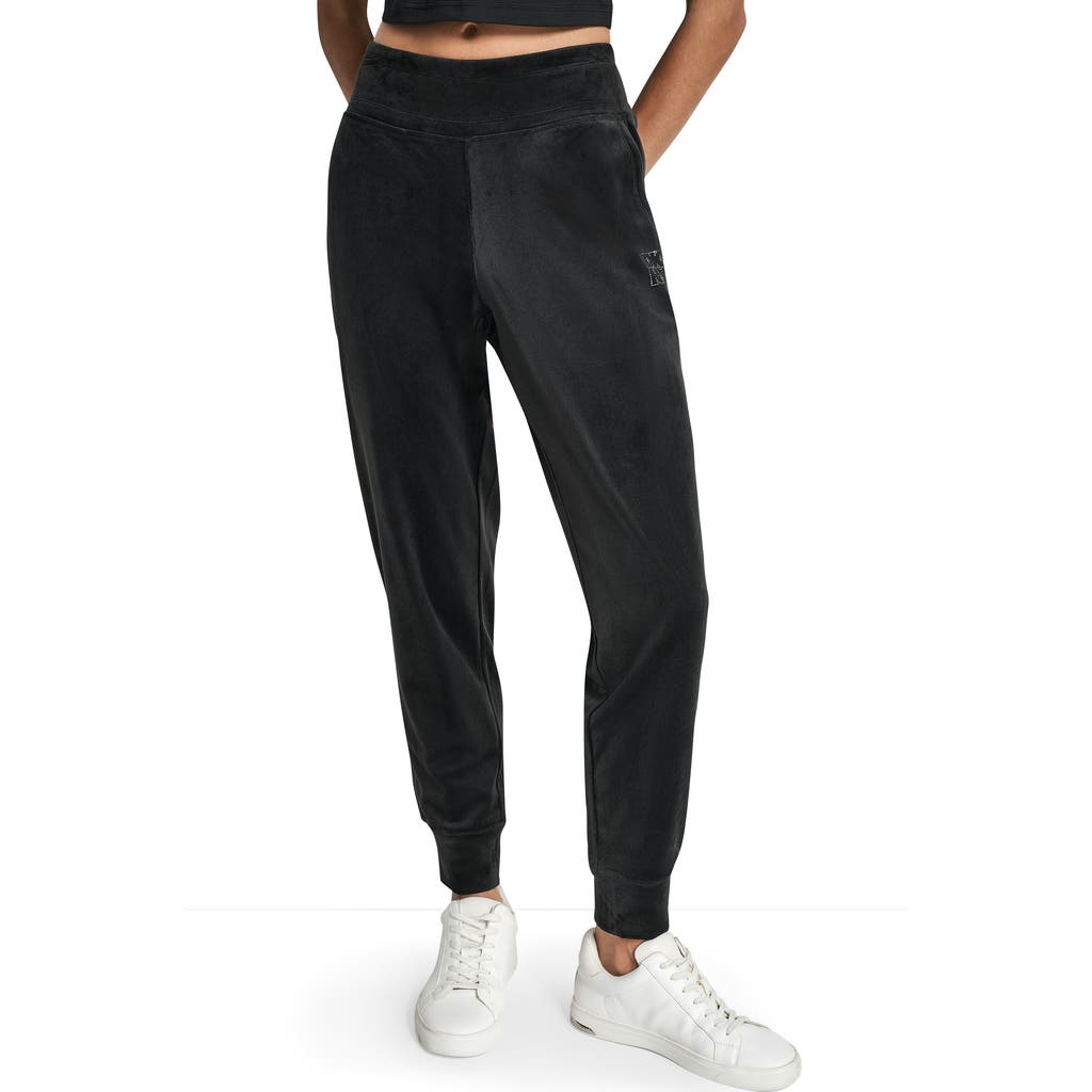 Dkny Mid Rise Slim Fit Joggers In Black