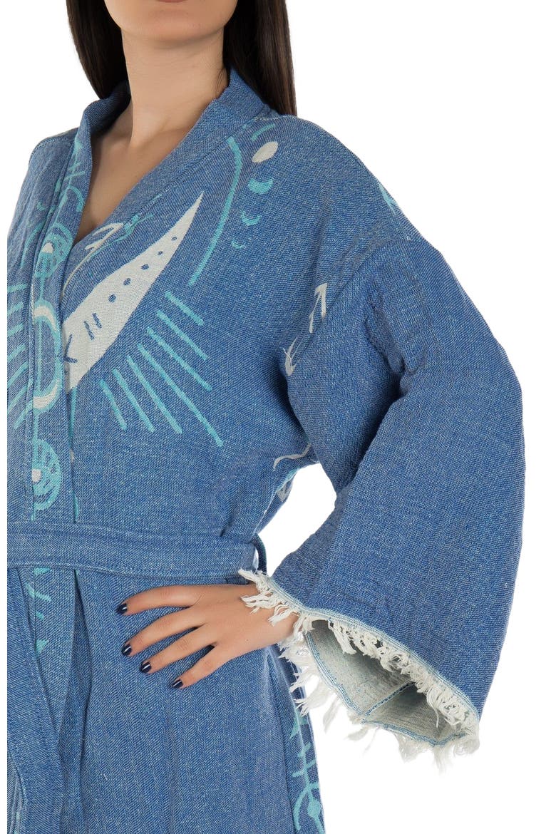 Luna - Moon Handmade Boho Cotton Robe Cover-Up, Alternate, color, Blue