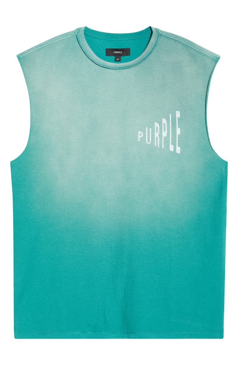PURPLE BRAND Distressed Sleeveless Graphic T-Shirt, Main, color, Green