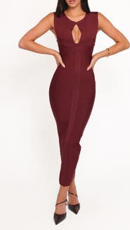 Petal 
Pup Josiah Keyhole Body-Con Midi Dress