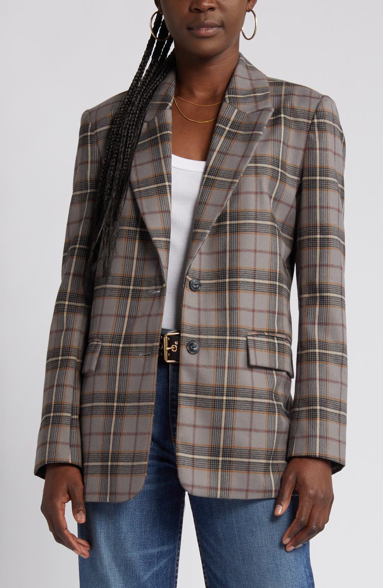 Treasure & Bond Plaid Two Button Blazer, Alternate, color,