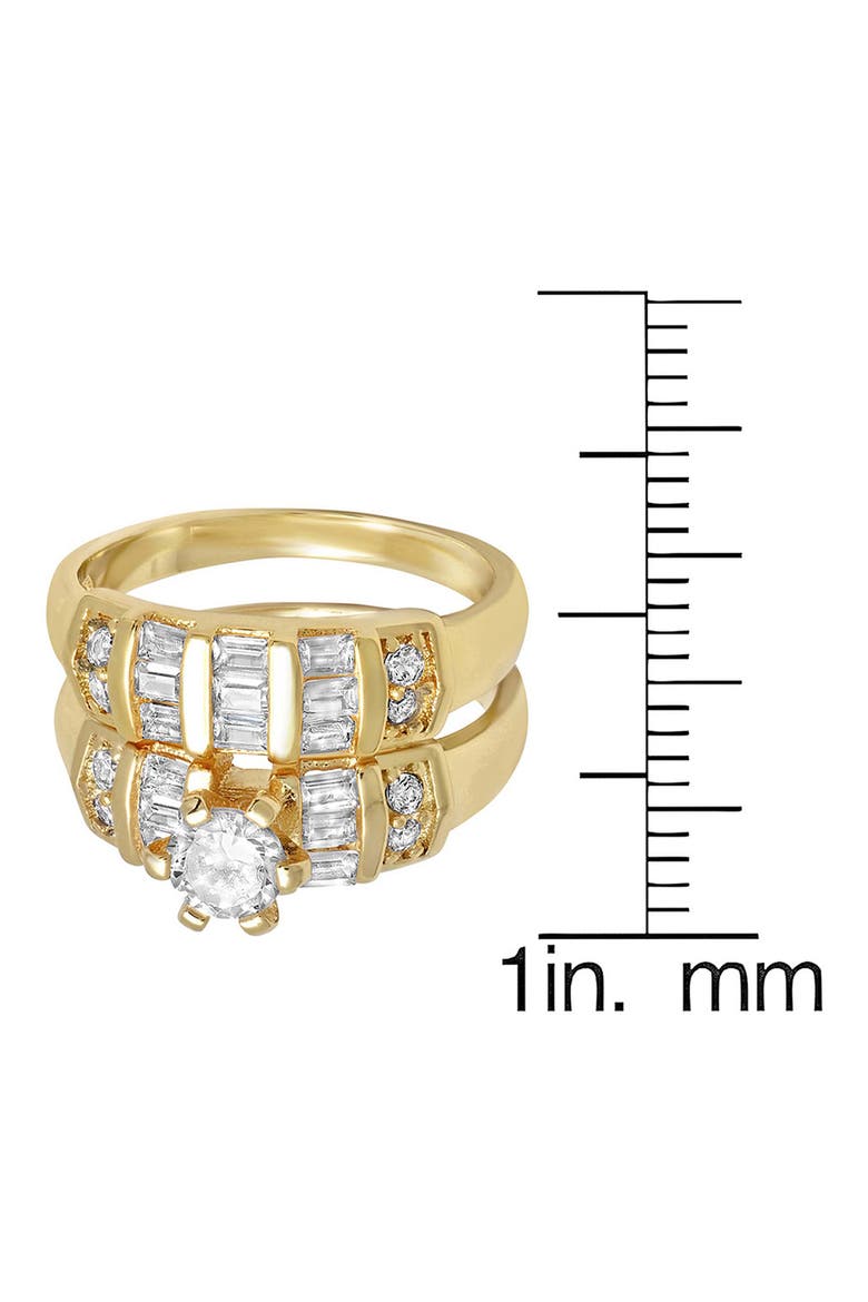 Set of 2 Cubic Zirconia Statement Rings, Alternate, color, GOLD