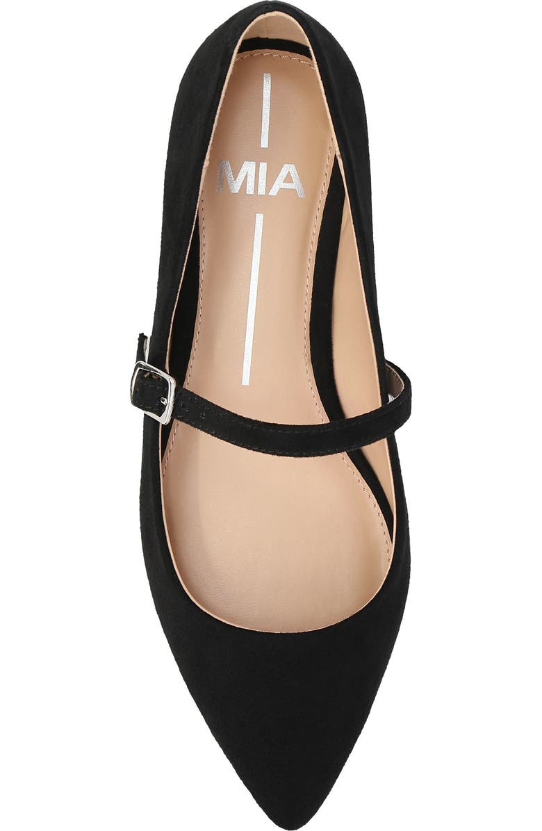 MIA Aviba Mary Jane Pointed Toe Flat, Alternate, color, Black