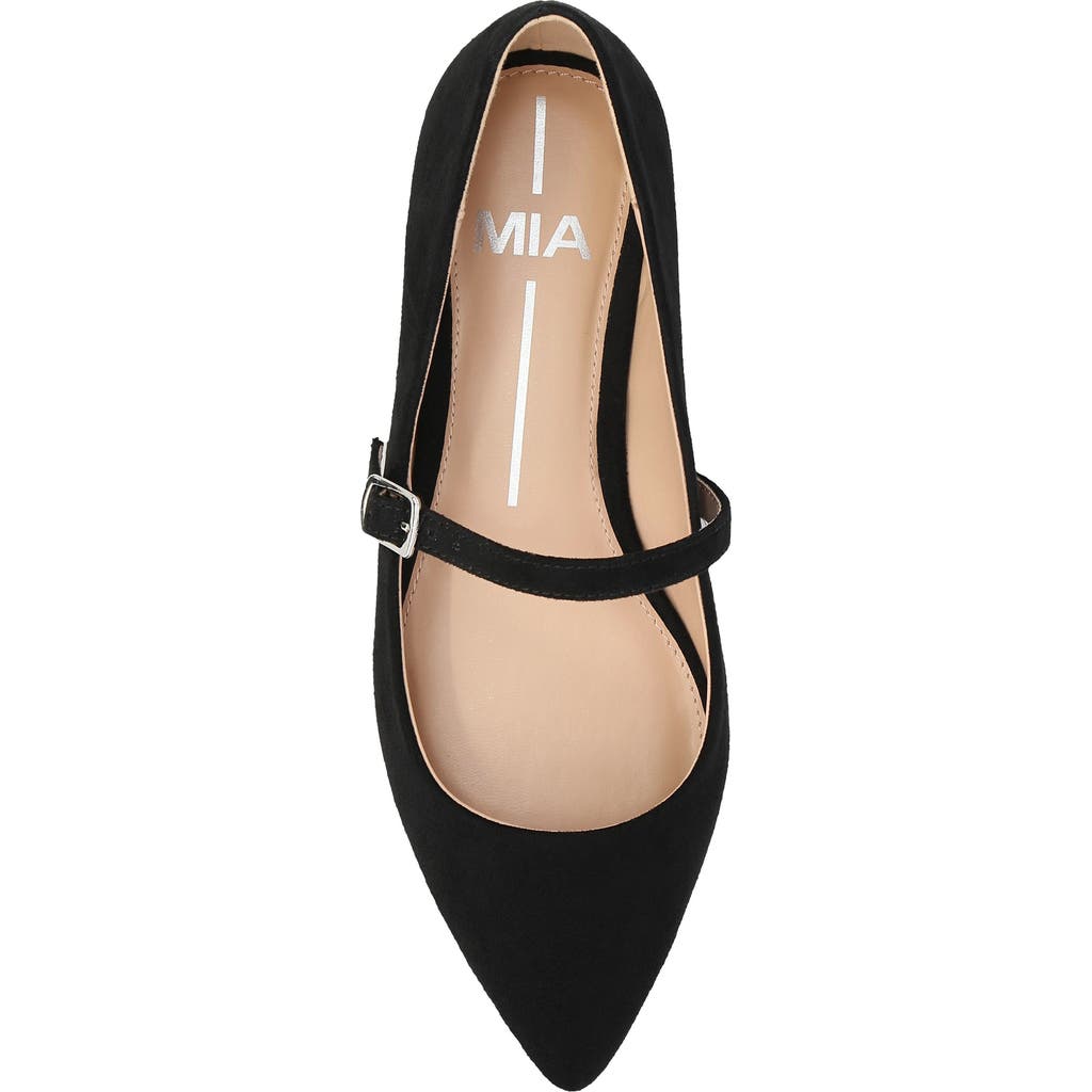Mia Aviba Mary Jane Pointed Toe Flat In Black