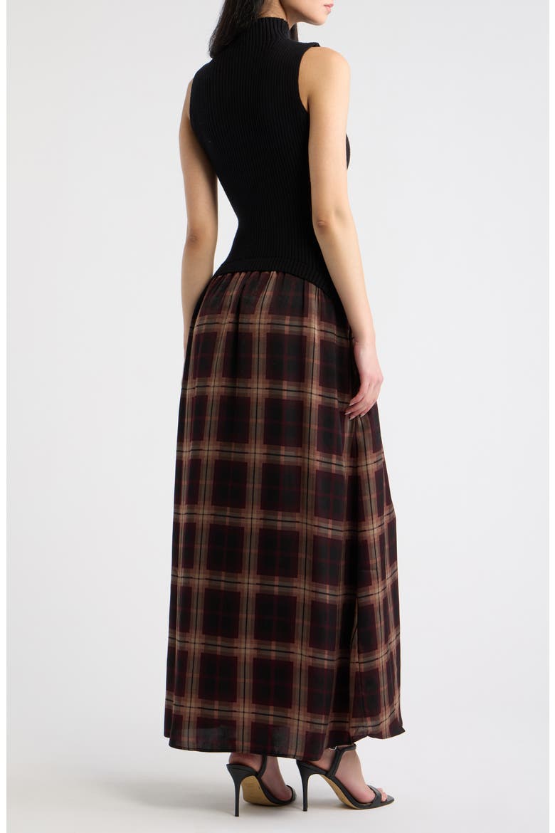 Kristopher Mixed Media Maxi Dress, Alternate, color, BLACK MULTI