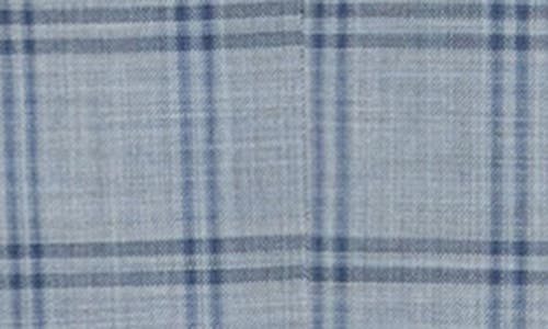 English Laundry Plaid Grey & Blue Mélange Suit In Grey/blue