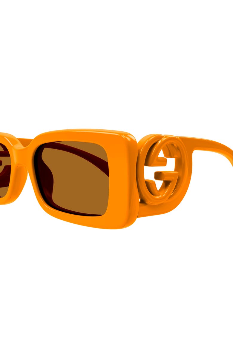 Gucci 54mm Rectangular Sunglasses, Alternate, color, Orange