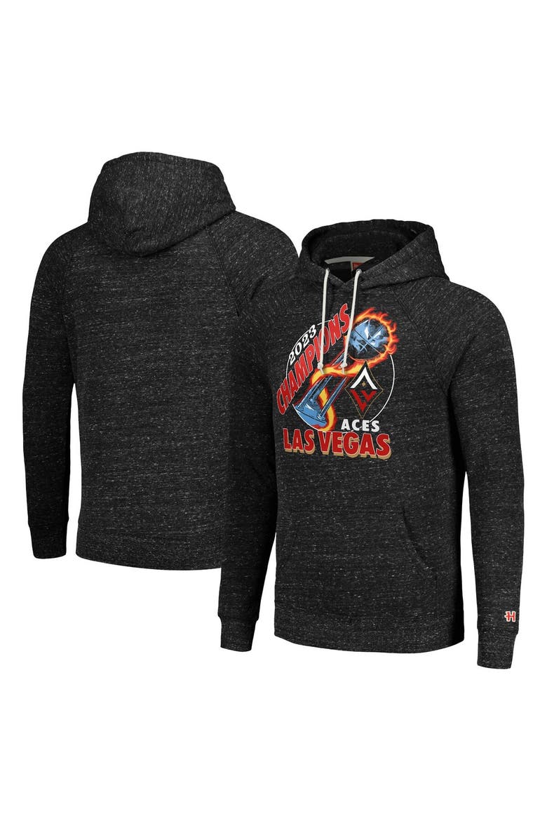 Unisex Homage Charcoal Las Vegas Aces 2023 WNBA Finals Champions Trophy Tri-Blend Pullover Hoodie, Main, color, Charcoal