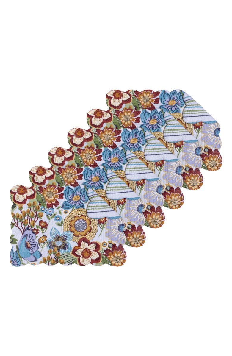 C&F Home Calanthe Set of 6 Placemats  13" x 19", Main, color, Blue