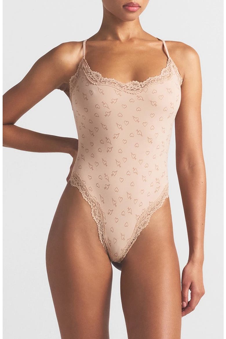Fits Everybody Lace Cami Bodysuit, Main, color, MICA SKETCHED HEARTS