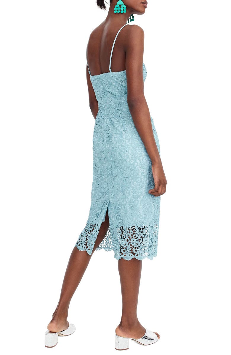 J.Crew Guipure Lace Spaghetti Strap Dress, Alternate, color, 