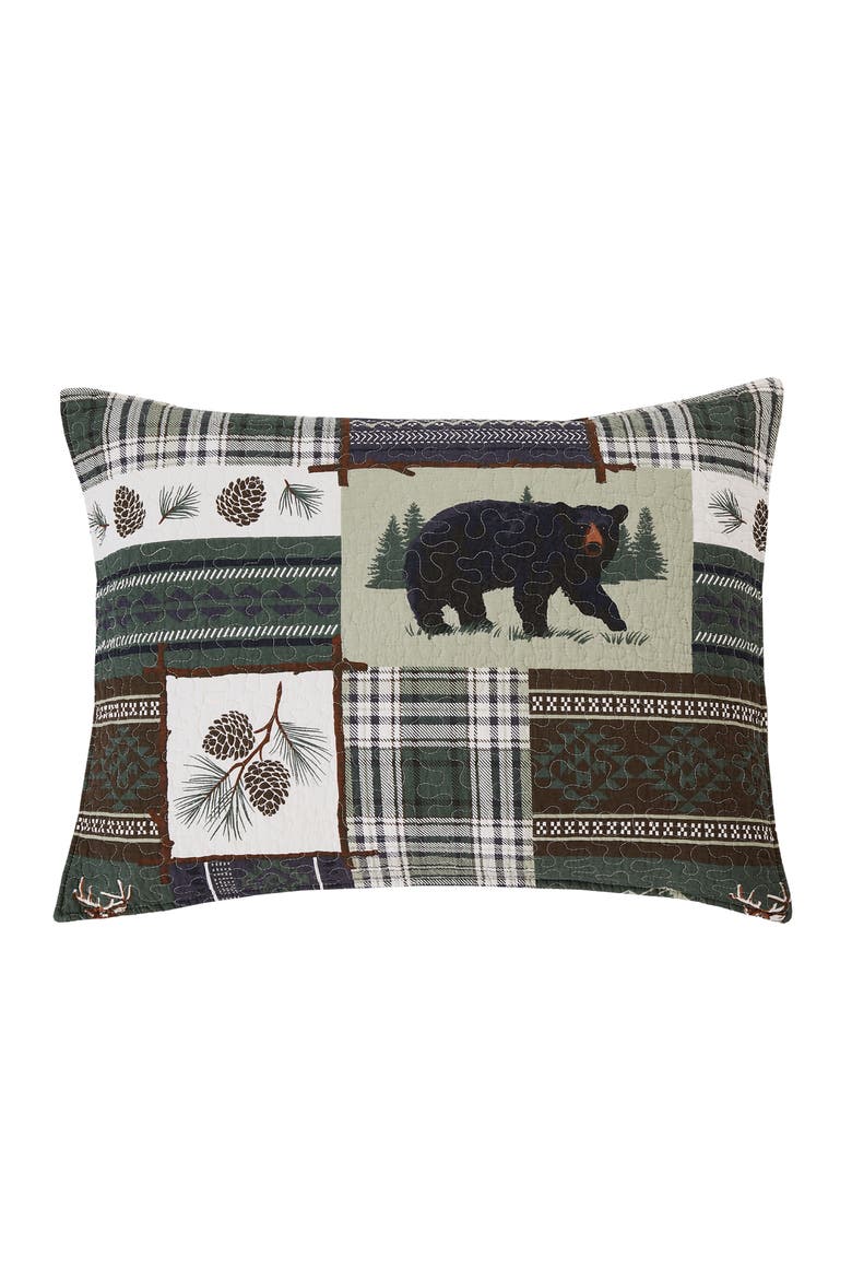 Greenstone Pines Bedding Quilt Set, Alternate, color, Brown
