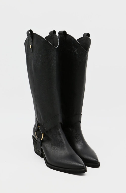 Stivali New York Penelope Western Cowboy Convertible Boots In Black