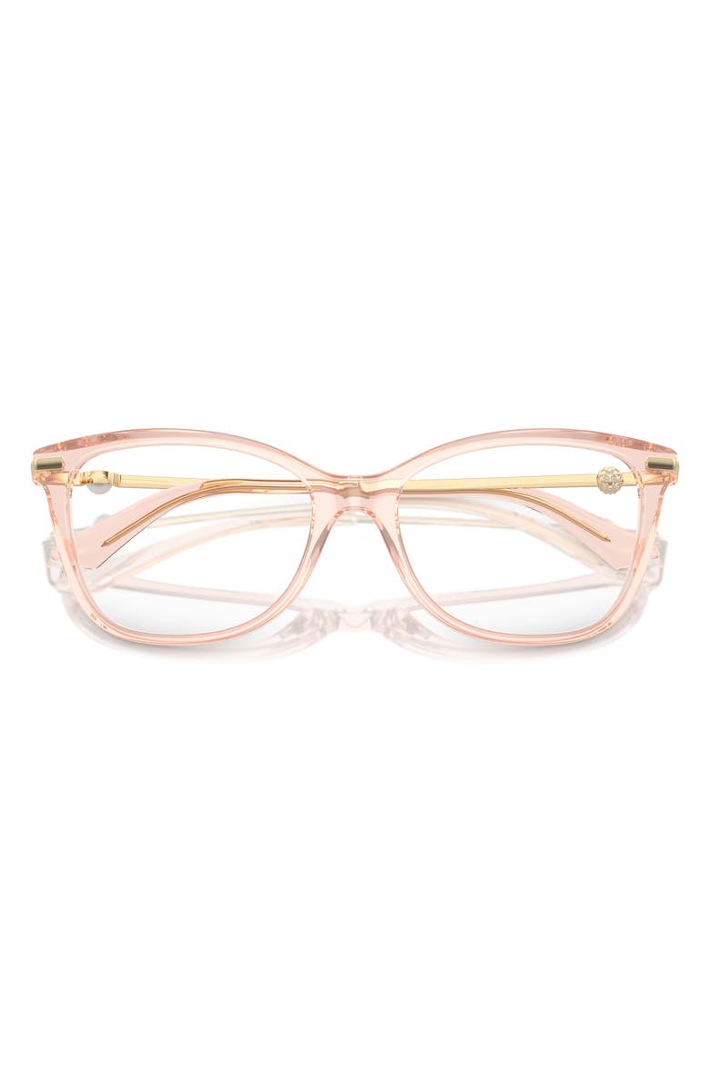 Jimmy Choo 52mm Pillow Optical Glasses, Alternate, color, Transparent Pink / Demo Lens
