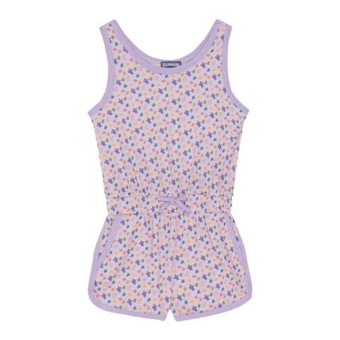 Girls Organic Cotton Playsuit Micro Ronde des Tortues