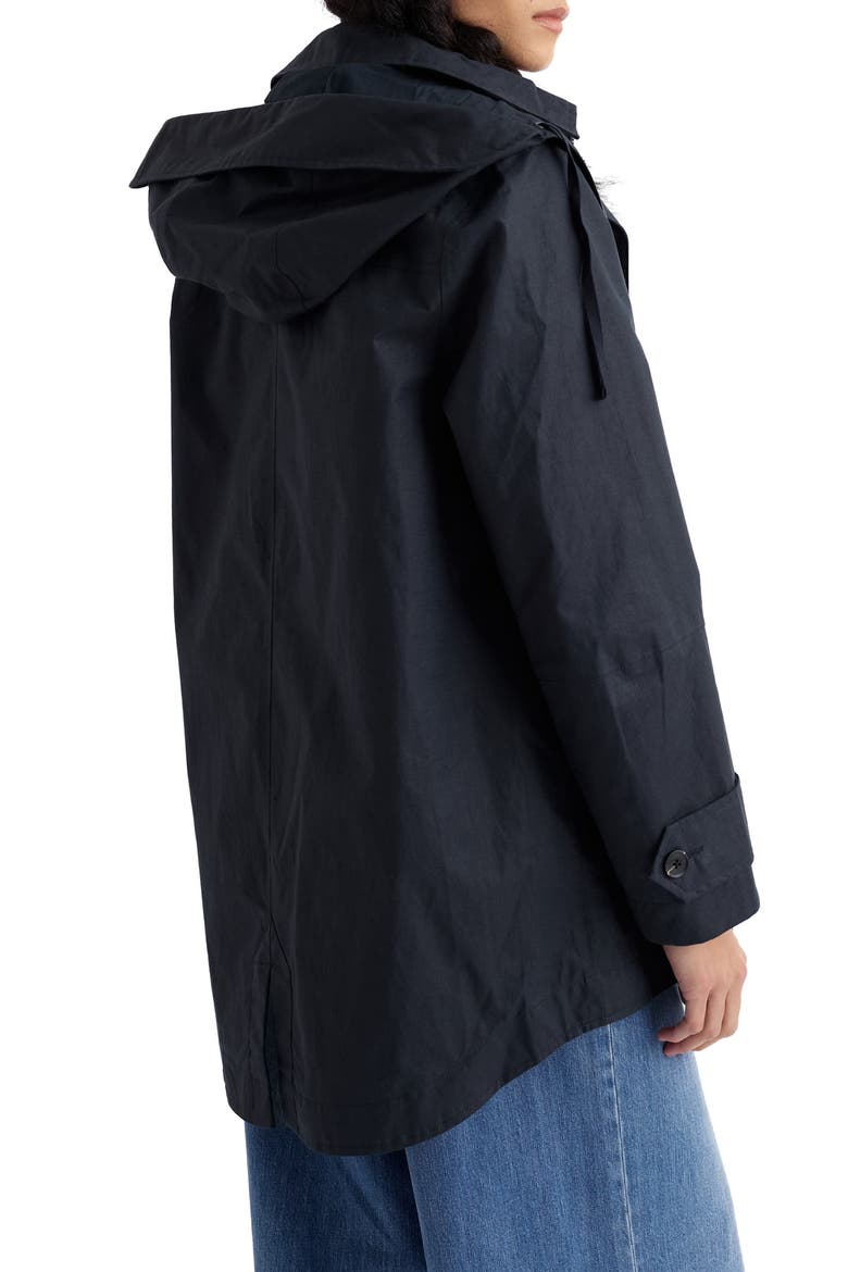 Sea Drift Waterproof Linen & Cotton Rain Coat, Alternate, color, INKWELL
