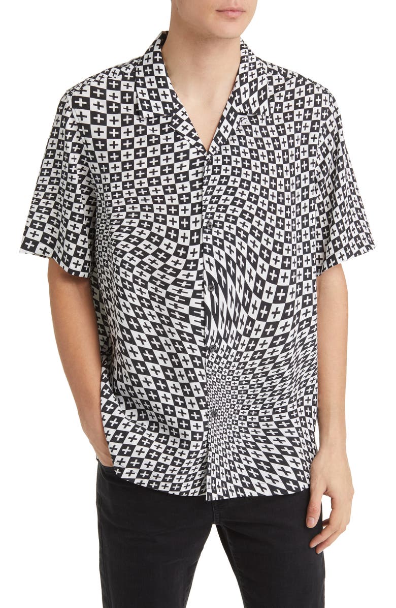 Ksubi Check Out Resort Short Sleeve Button-Up Shirt, Main, color,