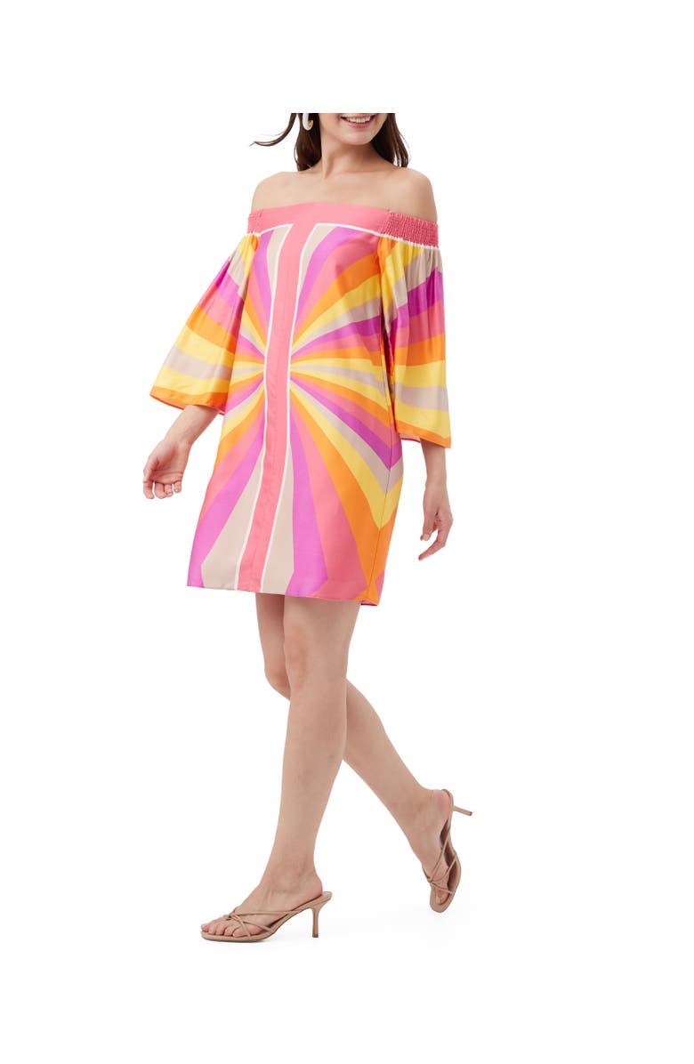 Trina Turk Amaris 3 Off the Shoulder Satin Dress, Alternate, color, 