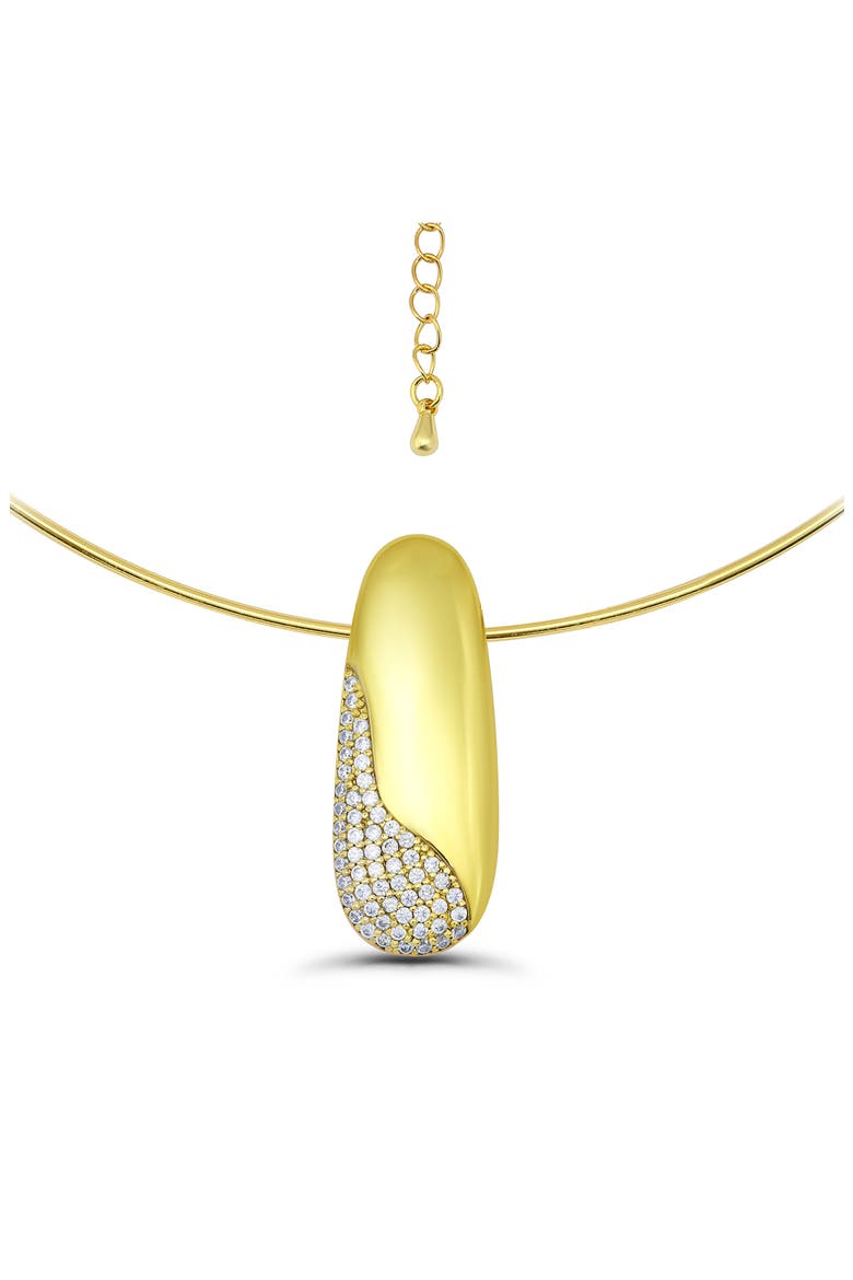 Cubic Zirconia Pavé Pendant Collar Necklace, Main, color, GOLD