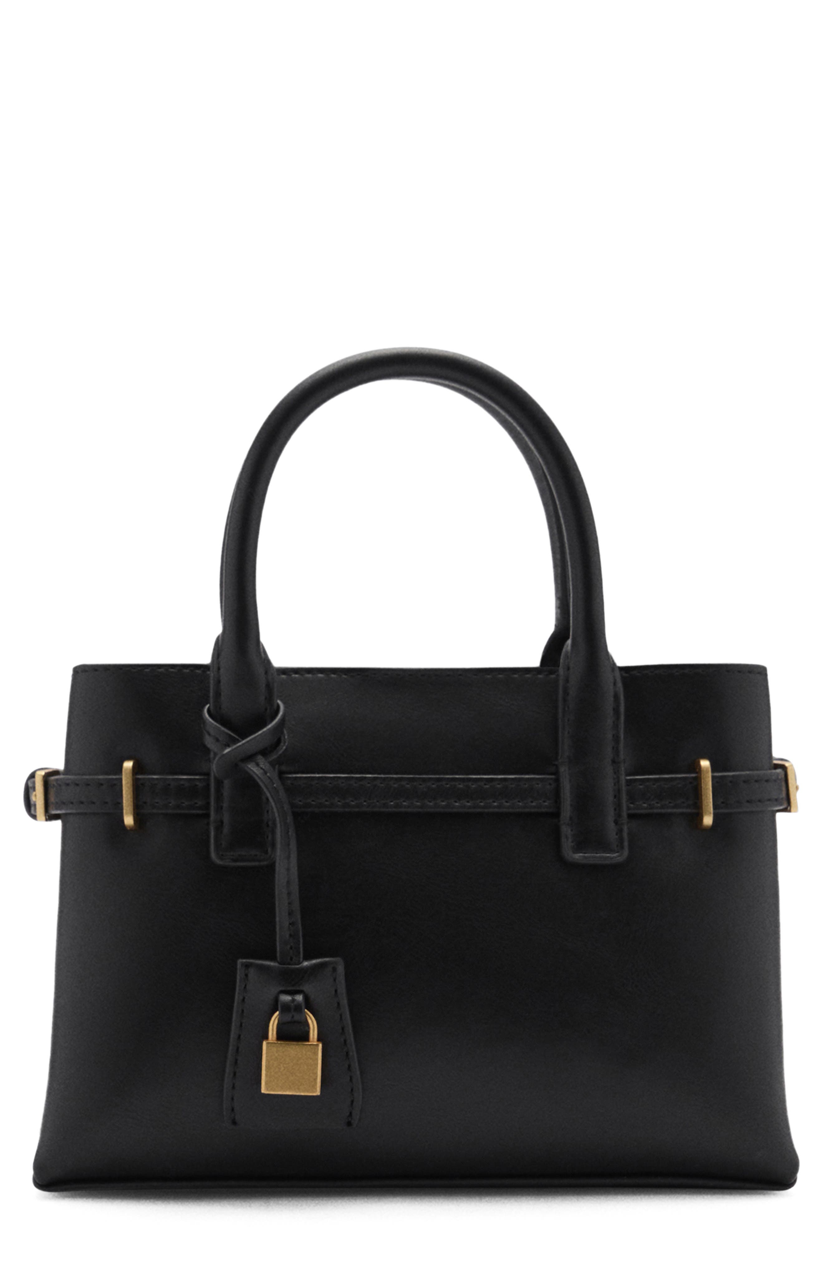 MANGO Padlock Detail Mini Shopper Bag, Main, color, 
