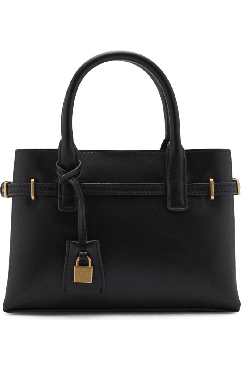 MANGO Padlock Detail Mini Shopper Bag, Main, color,