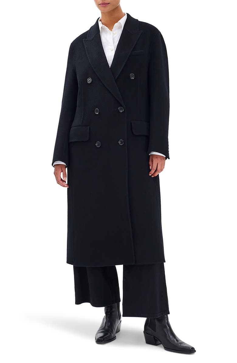 rag & bone Vasso Double Breasted Wool Blend Coat, Main, color, Black