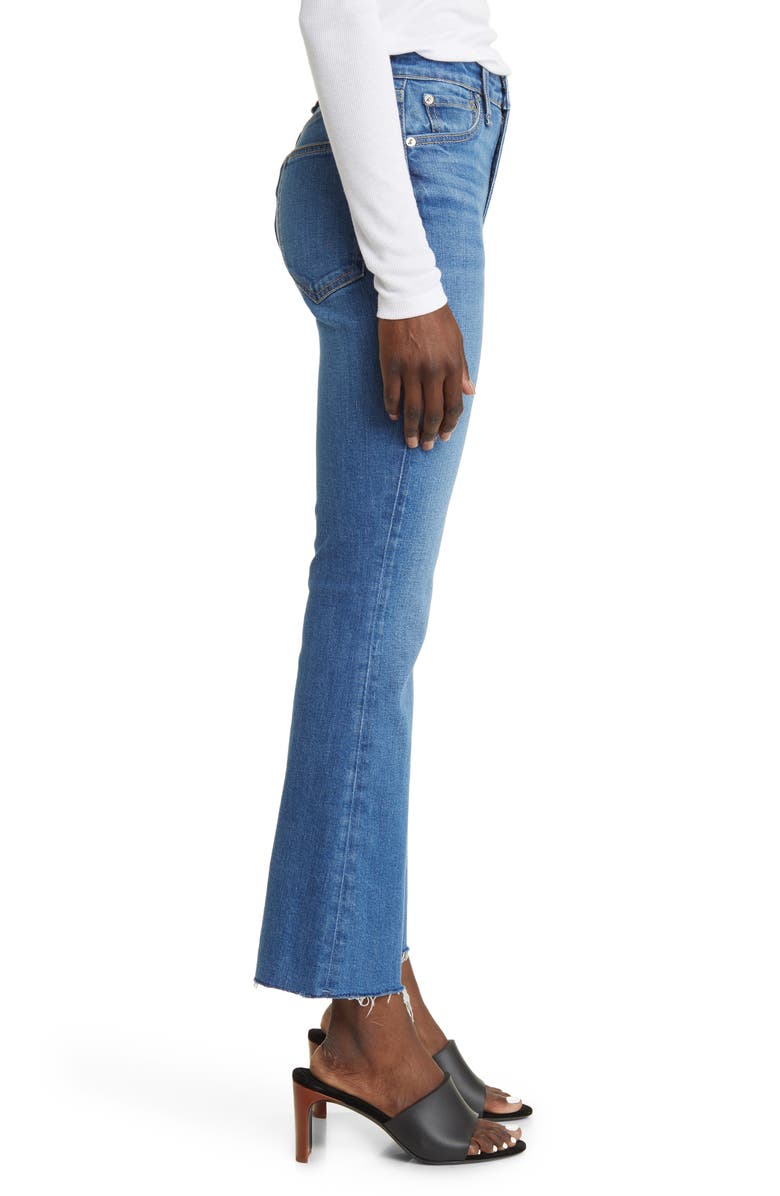 rag & bone Casey Raw Hem High Waist Ankle Flare Jeans, Alternate, color,