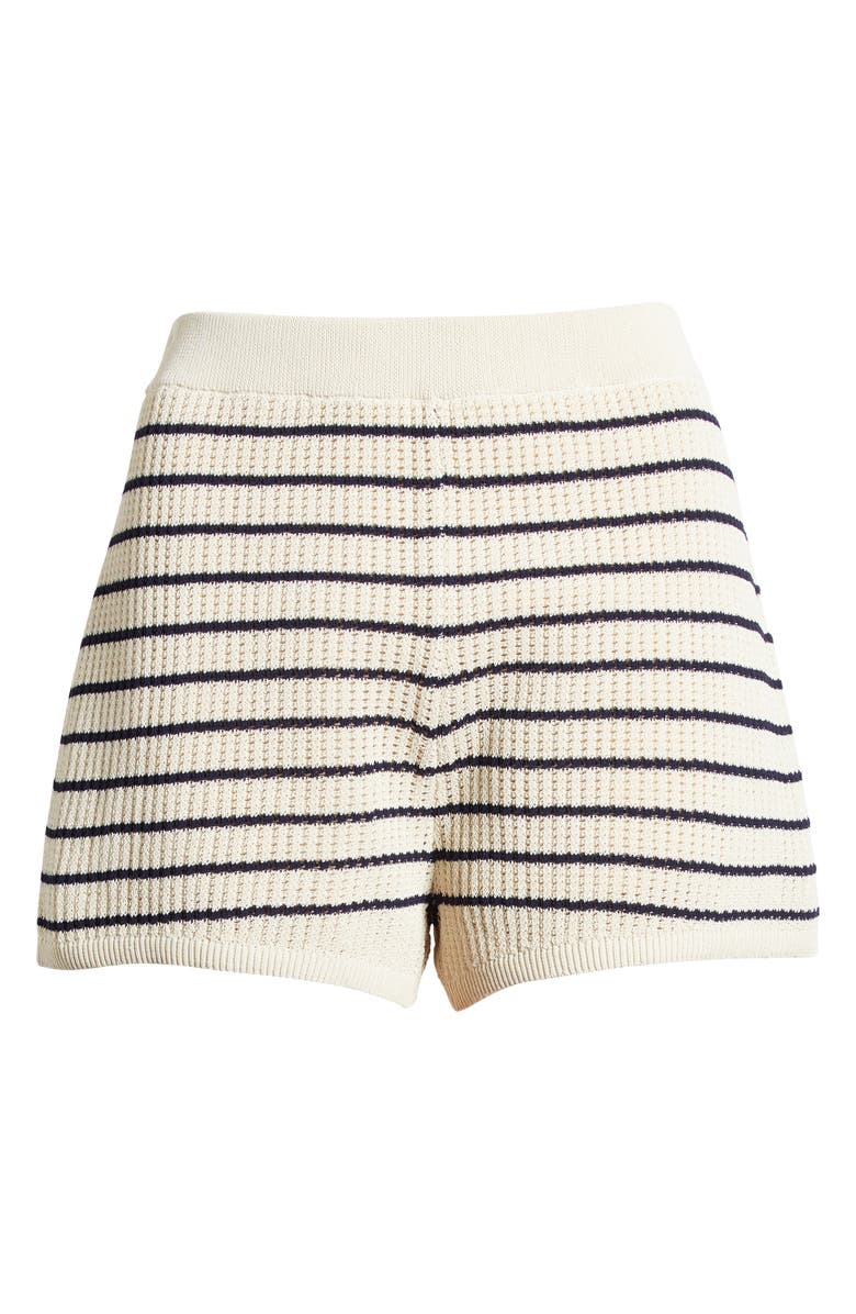 rag & bone Viola Stripe Sweater Knit Shorts, Alternate, color, Turle Dove Multi