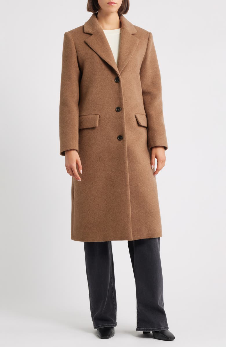 HiSO Virgin Wool & Cashmere Blend Coat, Main, color, Camel