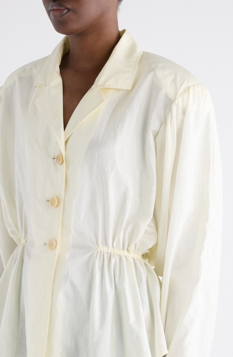 Chloé Puff Shoulder Peplum Shirt, Alternate, color, Coconut Milk