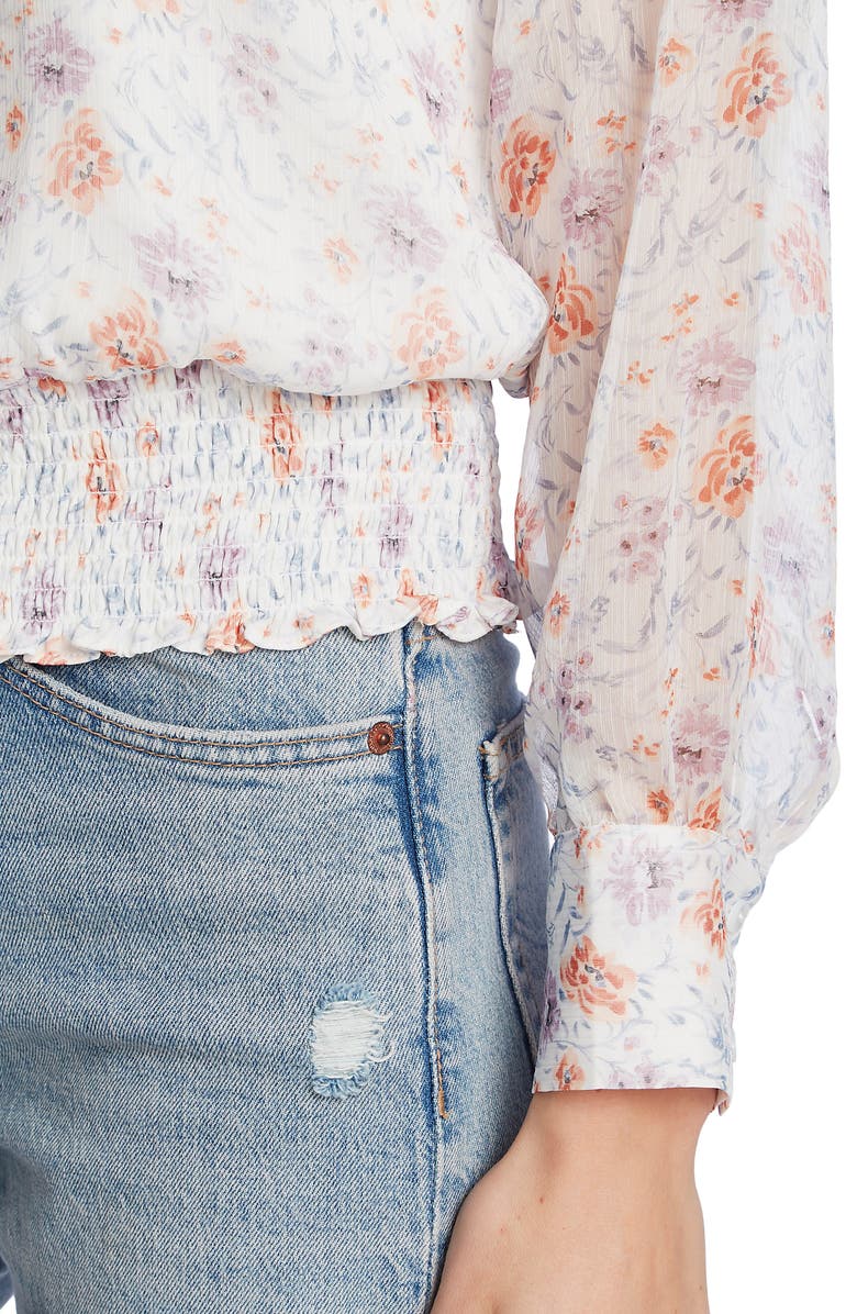 1.STATE Woodland Garden Smock Waist Long Sleeve Blouse, Alternate, color, 