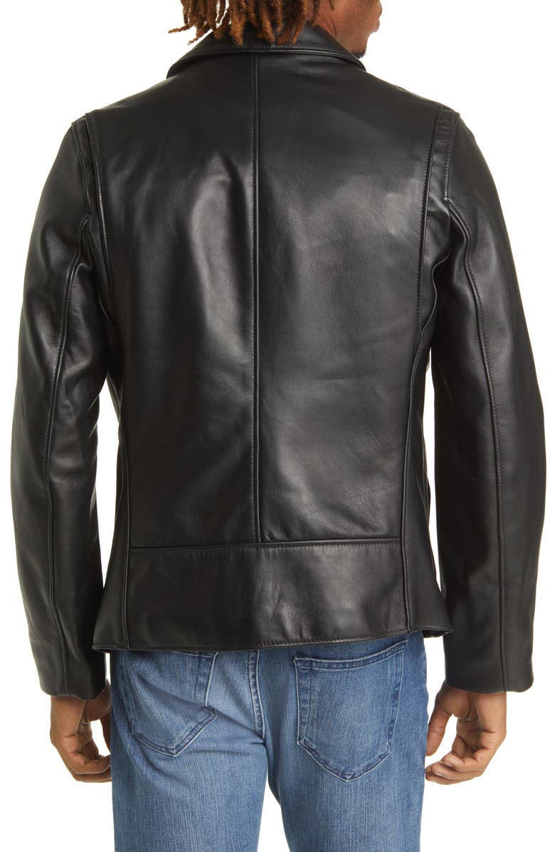 Schott NYC Men's Waxy Leather Delivery Jacket, Alternate, color, Black