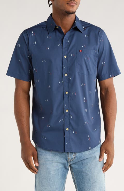 Classic Fit Poleline Short Sleeve Button-Up Shirt