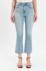 DAZE Shy Girl High Waist Crop Flare Jeans