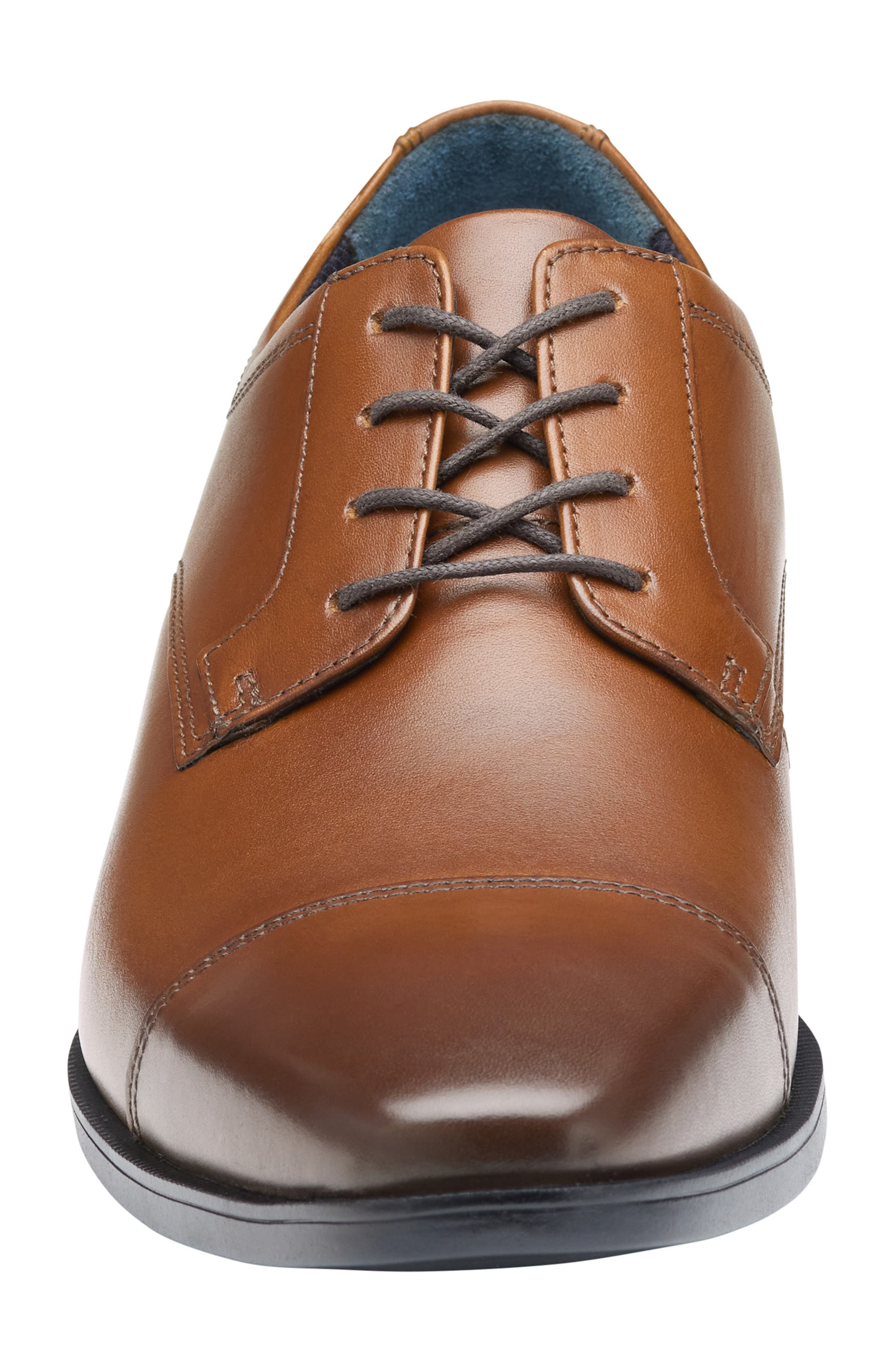 Johnston & Murphy Landon Cap Toe, Alternate, color, Tan Full Grain