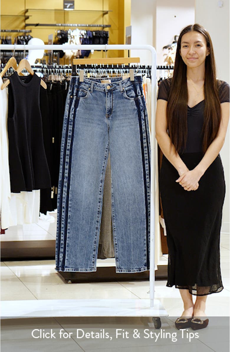 Sienna Side Stripe High Waist Straight Leg Jeans, sales video thumbnail