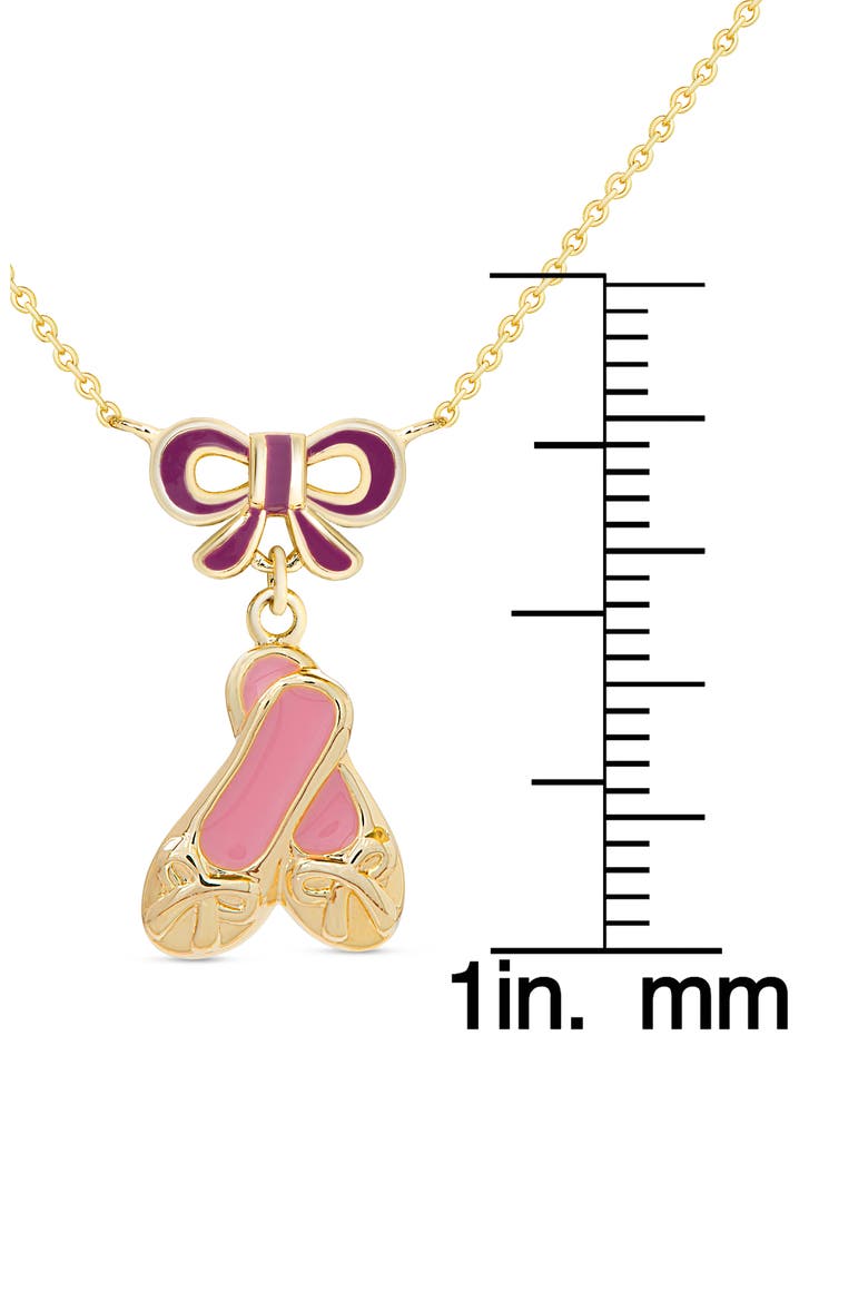 Ballet Shoes Pendant Necklace, Alternate, color, GOLD
