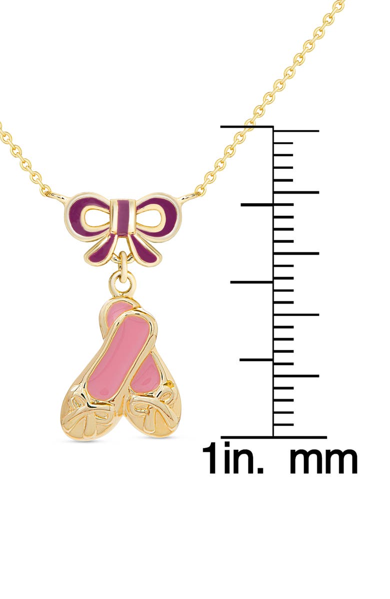 Lily Nily Ballet Shoes Pendant Necklace, Alternate, color, Gold