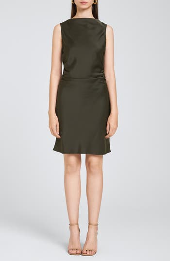 WAYF WAYF AMIRA OPEN BACK SATIN MINIDRESS 