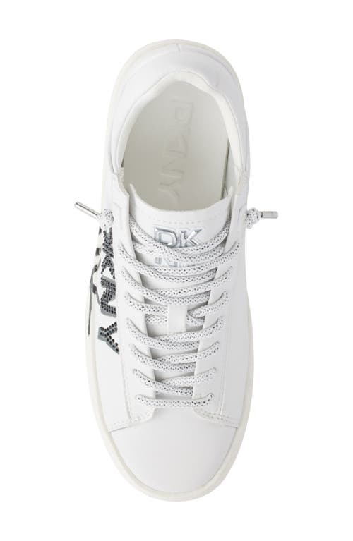 Dkny Ginali Logo Graffiti Sneaker In White/black