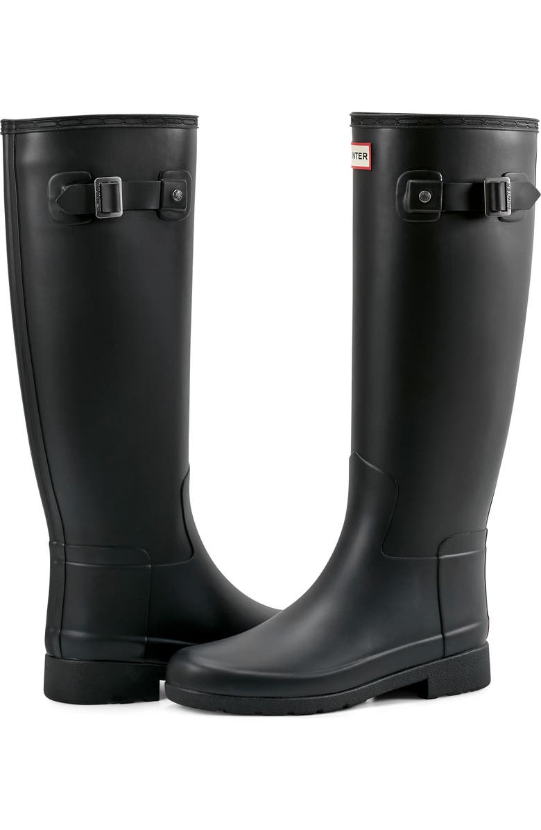 Hunter Refined Tall Waterproof Rain Boot, Alternate, color,