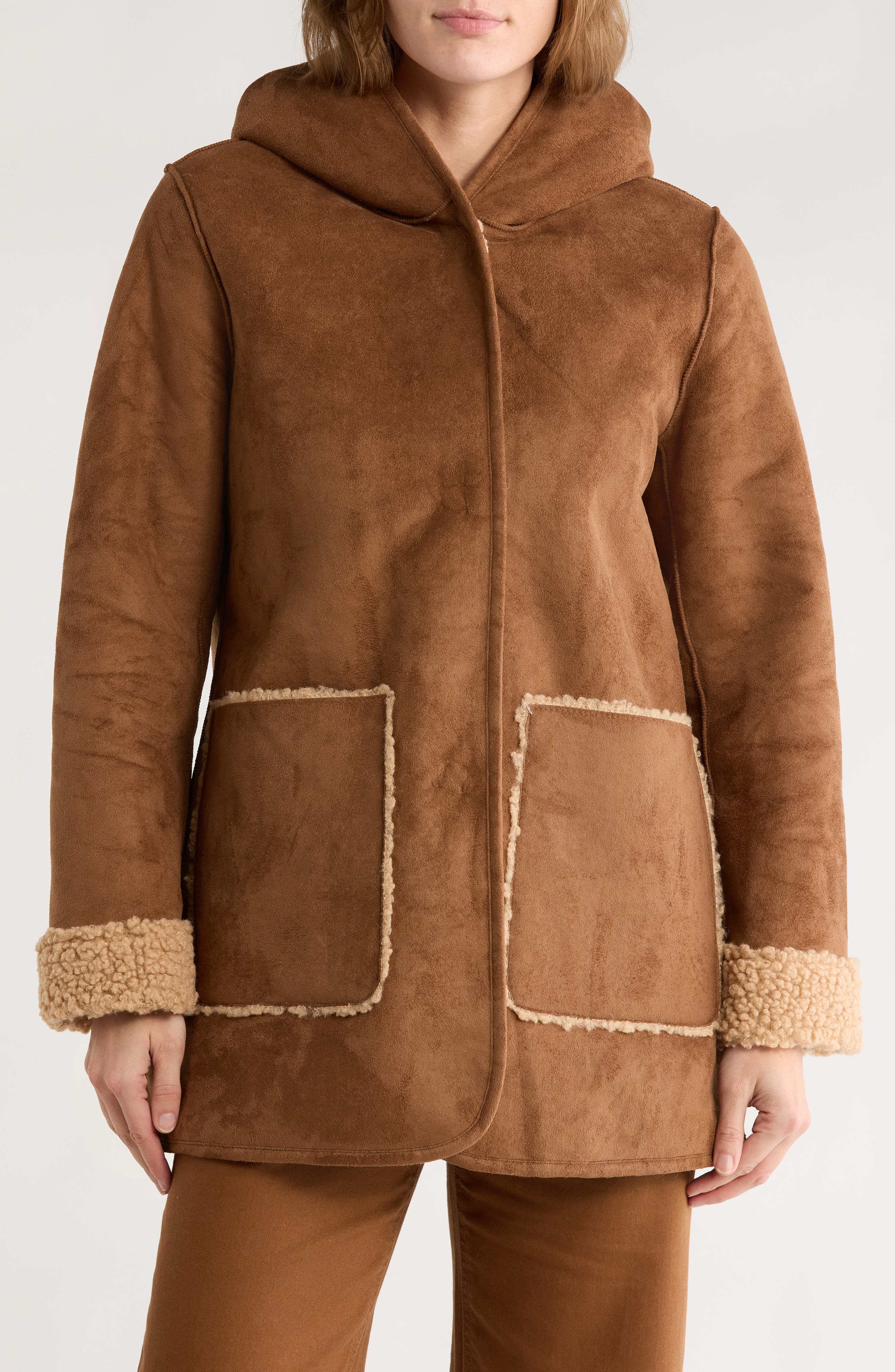 Lucky Brand Missy Faux Shearling Coat