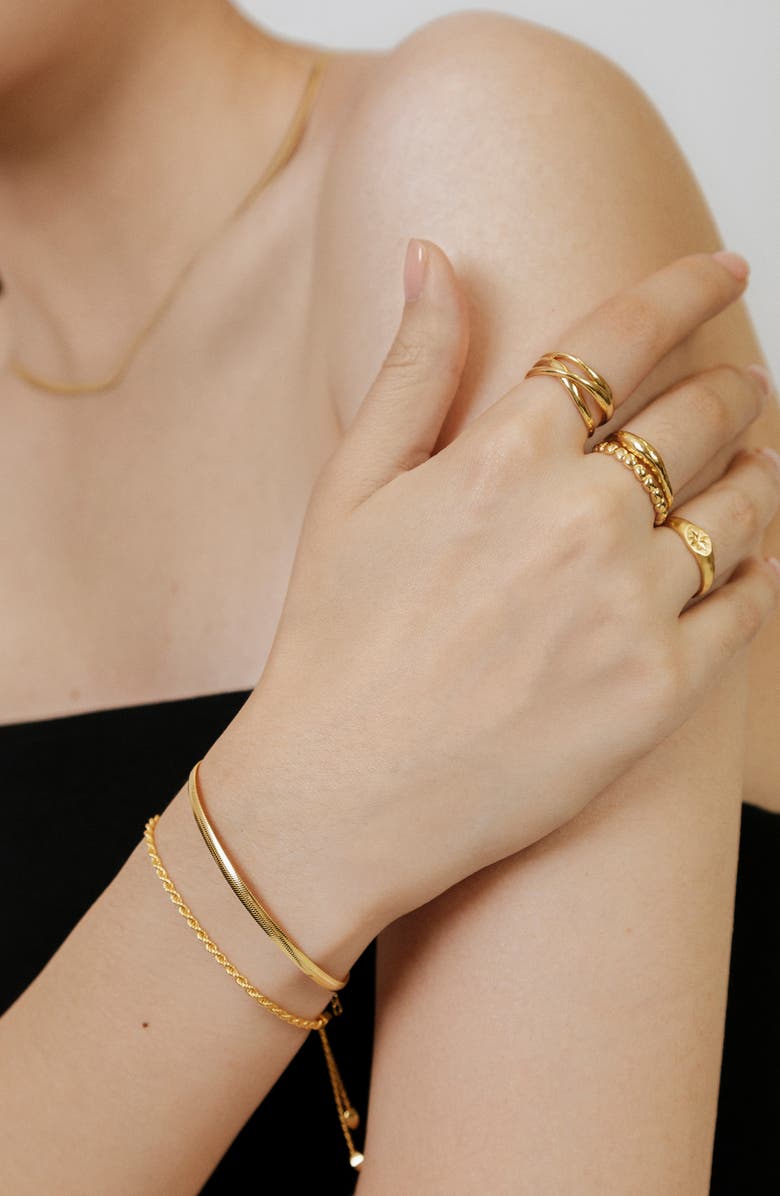 Monica Vinader Snake Chain Bracelet, Alternate, color, 18Ct Gold Vermeil / Diamond