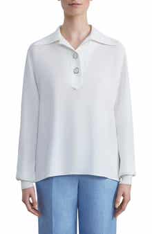 Lafayette 148 New York Crepe Polo Blouse