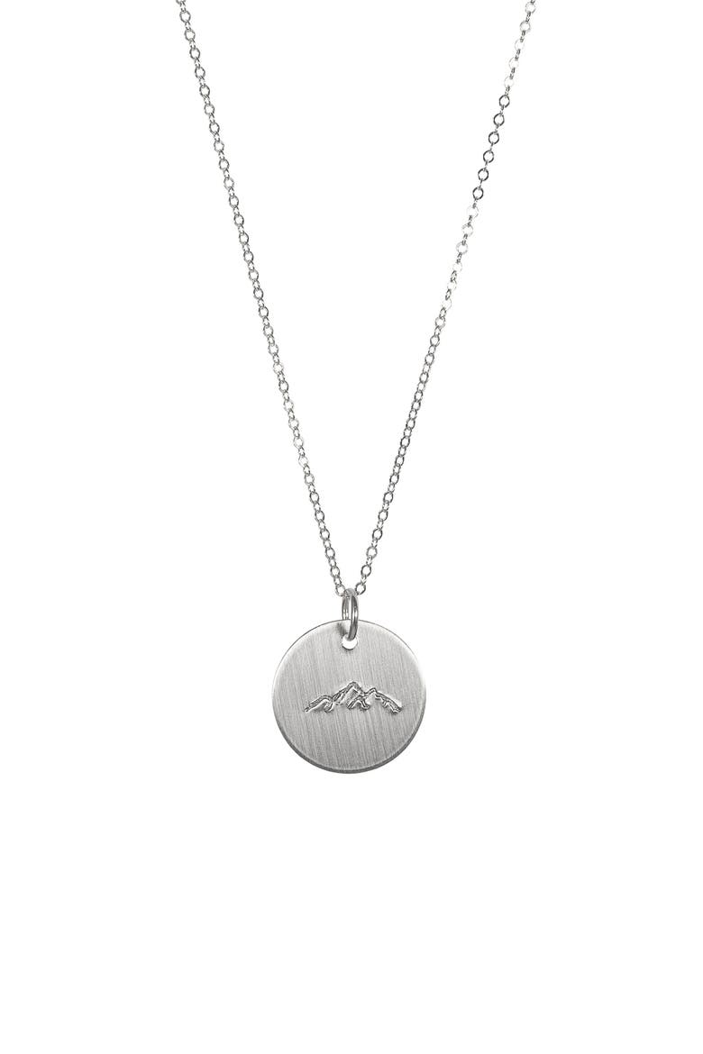 Mountain ID Necklace, Main, color, SILVER