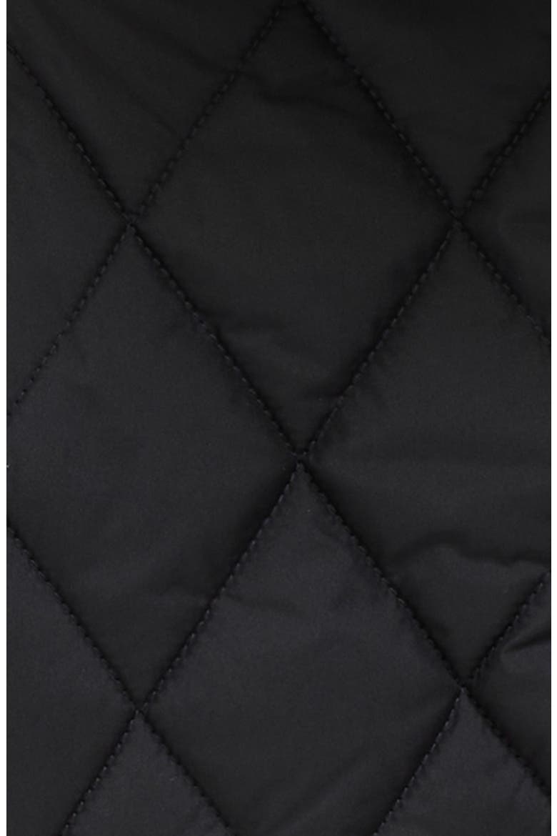 Kids' Quilted Hooded Barn Jacket, Alternate, color, BLACK