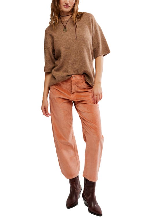 Free People Deep Trance Corduroy Wide Leg Ankle Pants In Brown