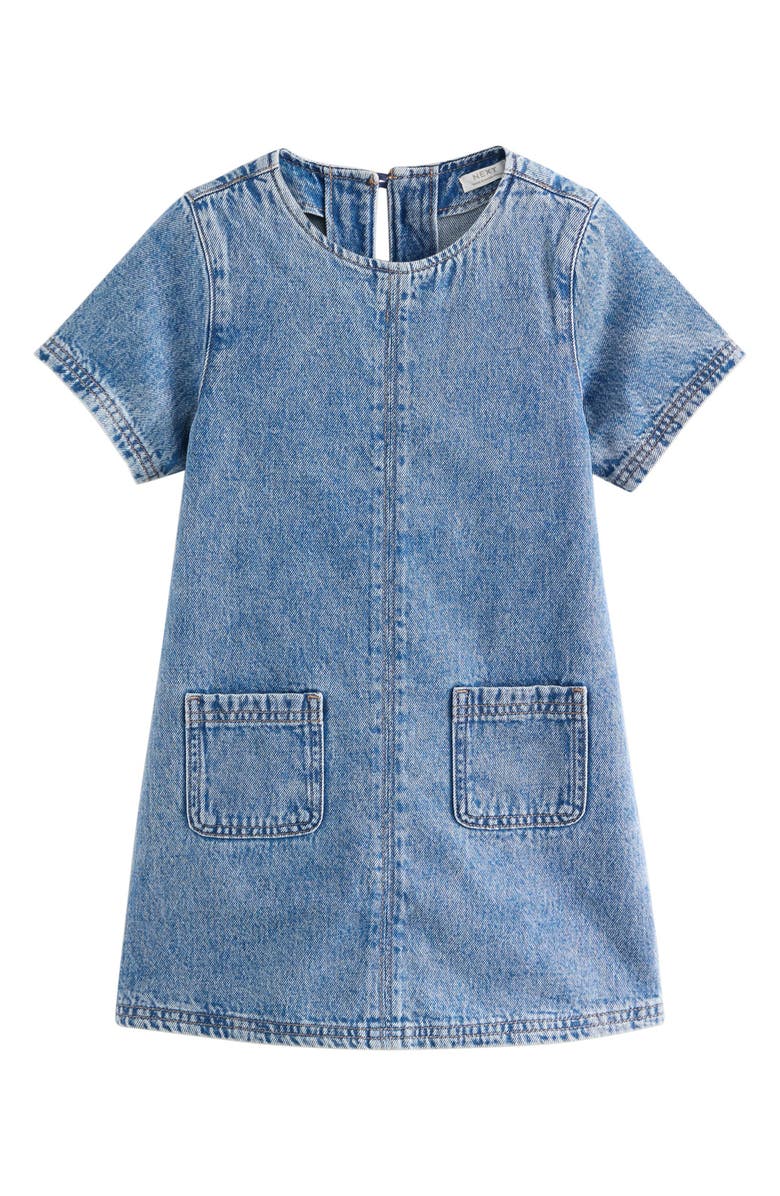 NEXT Kids' Denim Shift Dress, Main, color, Blue